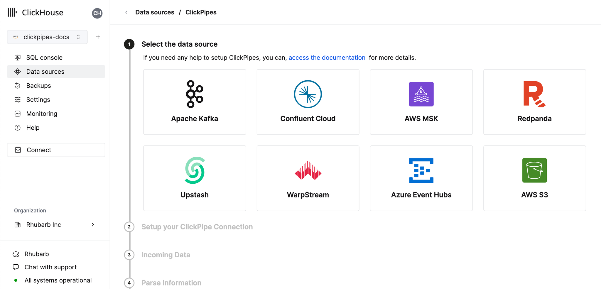 Select data source type - Zoomed