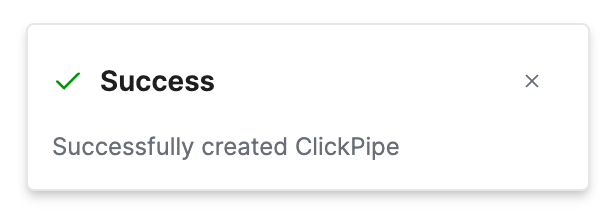 Success notice - Zoomed